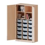 ErgoTray Schrank, 3reihig, 5 OH, zweitürig, mit 15 hohen Boxen, B/H/T 104,5x190x50cm 